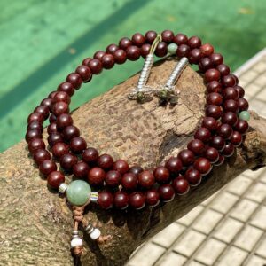 【印度紅檀 – 手串獨具款 6mm念珠】Authentic Indian Red Sandalwood Mala – Unique Taiwan Hand-Strung