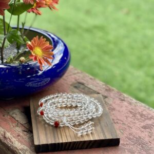 【白水晶念珠 White Crystal Mala】 白晶珠  6mm (108pcs)