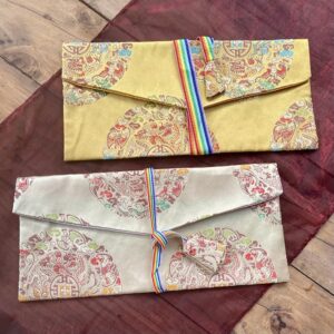 【橫式法本 折子經文 吉祥花紋專用收納書袋】Horizontal Sutra Storage Pouch