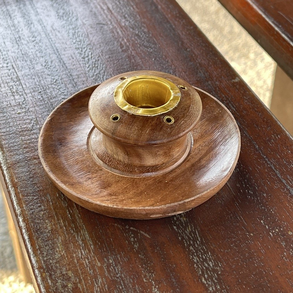 印度木製香塔座 Handcrafted Minimalist Wooden Incense Holder